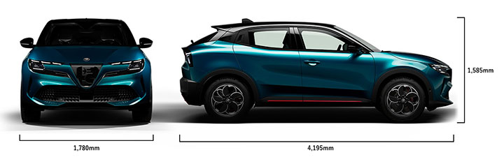 Alfa Romeo Junior - Junior Ibrida - Dimensioni